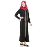 5009-1 Fermuarlı Siyah Namaz Elbisesi