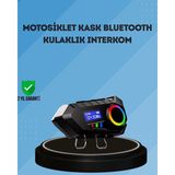 500MAH Bataryalı Bluetooth 5.4 Interkom LED Ekranlı Fm Destekli - TOPRAK4990-6533 - Çok Renkli
