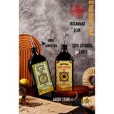 500ML Ahşap Stantlı Carmen Serisi Zeytinyağı Şişesi ve Ayçiçek Yağı Şişesi Set