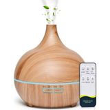 500ML Kumandalı Ahşap Desenli Aroma Difüzör – 7 Renk Led, Rgb Işıklı Hava Nemlendirici - Açık Kahverengi