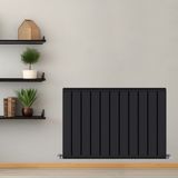 500X552MM Armoni Yatay Alüminyum Radyatör Silk Patern Black Pütürlü Siyah - Mat Siyah