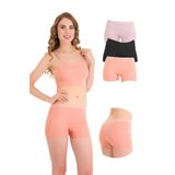 501 Lazer Kesim 3'lü Kadın Boxer Külot, V5- Beyaz, XL