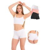 501 Lazer Kesim 3'lü Kadın Boxer Külot, V6- SİYAH, BEYAZ, KAPUÇİNO, L