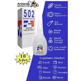 502 Japon Yapıştırıcı 10 Adet 20 Gr Hızlı Yapıştırıcı Evobond 502 Süper Yapıştırrıcı Orjinal Seramik Plastik Metal