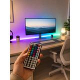5050 Smd Rgb LED Şerit 5 Metre Kumandalı Renkli Tv Oda Masa Arkası Dekoratif Aydınlatma Seti - 1 m - 00 Beyaz