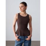 50544 Korse Peplum Bluz-Kahve 36