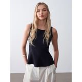 50544 Korse Peplum Bluz-Siyah 38