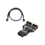 5089 9 Pin Anakart Usb Rgb Uzatma kablosu Çoklayıcı Çevirici
