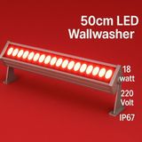 50CM 18W LED Wallwasher Kırmızı | Dış Cephe, Minare, Bahçe Aydınlatma | Iç-Dış Kullanım IP65