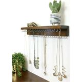 50CM 42KANCA Metal ve Ahşap Takı Askısı, Kolye ve Anahtarlık Askılığı - Seçenek 1
