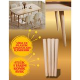 50CM 4'lük Ham Konik Masa&sehpa&sandalye Ayakları - PLASTİK APARAT - AÇILI APARAT