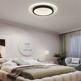 50cm Akrilikli Yuvarlak Kumandalı,dimli 3 Işık Renkli Led Tavan L Beyaz - Siyah