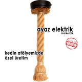 50Cm Duylu Ve Rozanslı 3Cm Dekoratif Halat Sarkıt Avize