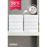 50'Li Beyaz Banyo Havlusu - 70X140cm, 490Gr, %100Pamuk, Spa Ve Otel Havlusu