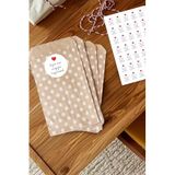 50li Büyük Boy Hediye Paketi Seti, Puantiyeli Kese Kağıdı (18x30cm), 70 Adet Sticker