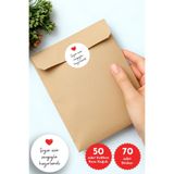 50Li Hediye Paketi Seti, 11X20 Cm Kraft Kese Kağıdı (11X20 Cm), 105 Adet Sticker