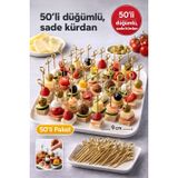 50’li Kahve Düğümlü Bambu Kürdan 9 cm – Parti Sunum, Kokteyl, Kanepelik Doğal Servis Çubuğu KLNT-KP-KRD-001