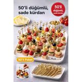 50’li Kahve Düğümlü Bambu Kürdan 9 cm – Parti Sunum, Kokteyl, Kanepelik Doğal Servis Çubuğu