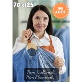 50'li Paket Askı Delikli Şeffaf Plastik Giysi Kılıfları 70x125 cm Toz Geçirmez Giysi Torbaları Ev Depolama, Kuru Temizleyiciler için Elbise, Abiye, Takım Elbise, Mont Koruma SaklamaTorbası