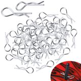 50'li Paket HobbyPark Metal 1/12 1/10 Gövde Klipsleri Bükülmüş Yaylı R Pimleri RC Araba Kamyon Paletleyici Bebek Arabası için Orta Yedek Parçalar
