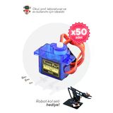 50'Li Paket Sg90 Servo Motor - Okul Ve Sınıflar İçin Meb Uyumlu
