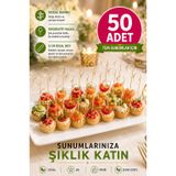 50’li Pkt 9 cm Dekoratif Yuvarlak Bambu Kürdan - Kokteyl Kürdanı Parti Sunum Kürdan Seti KLNT-KP-KRD-034_PK