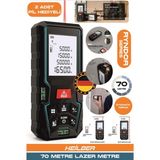 50M Dijital Lazer Metre – Yüksek Hassasiyetli Mesafe Ölçer | LCD Ekranlı | Otomatik Alan/hacim Hesaplama - Siyah