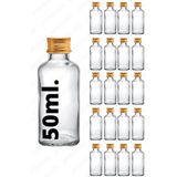 50ML Gold Kapaklı Şeffaf Cam Şişe Kolonya, Esans Sıvıları Için Uygun Söz ve Nişan Hediyeliği 20 Adet - 50 ml