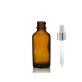 50Ml Kahverengi Cam Damlalıklı 12 Adet, Gümüş Kapak Beyaz Emzik, Ecza Şişesi, Damlalıklı Şişe, Propolis Şişesi, Damlatmalı Şişe, Saç