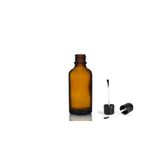 50Ml Kahverengi Cam Şişe Fırça Kapaklı, 24 Adet, Ecza Şişesi, Kozmetik Şişe, Yapıştırıcı Şişesi, Yağ