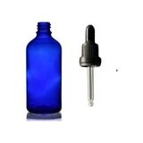 50ML Mavi Cam Damlalıklı, 12 Adet, Siyah Kapak, Ecza Şişesi, Damlalıklı Şişe, Propolis Şişesi, Damlatmalı Şişe, Saç Serum Şişesi, Ecza Şişesi