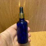 50Ml Mavi Cam Damlalıklı Şişe , Gold Metal Kapak , 50 Cc Mavi Cam Damlalıklı Şişe x 6 Adet