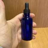 50Ml Mavi Cam Damlalıklı Şişe , Siyah Plastik Kapak , 50 Cc Mavi Cam Damlalıklı Şişe x 6 Adet