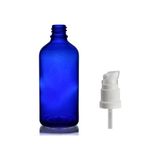 50ml mavi cam serum pompalı şişe, 12 adet, pompalı şişe, medikal şişe, cam şişe,
