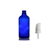 50ml mavi cam serum pompalı şişe, 24 adet, pompalı şişe, medikal şişe, cam şişe,