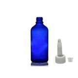 50ml mavi cam şişe getamisin kapak, 12 adet, plastik üstten damlalıklı şişe, damlatmalı şişe, damlatıcı şişe
