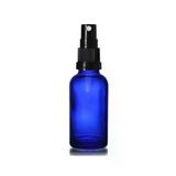 50ml mavi cam, siyah sprey başlıklı şişe, 24 adet, cam şişe, sprey şişesi, ecza şişesi, dropper şişe, medikal şişe