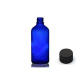 50ML Mavi Şişe Düz Kapaklı, 12 Adet, Cam Şişe, Esans Şişesi, Yağ Şişesi, Kozmetik Şişesi
