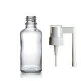 50ML Şeffaf Ağız Spreyi Başlıklı Cam Şişe,12 Adet, Ağız Spreyi Şiesi, Cam Şişe, Medikal Şişe