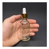 50Ml Şeffaf Cam Damlalıklı Şişe , Gold Metalik Kapak , 50 Cc Saydam Cam Damlalıklı Şişe x 6 Adet