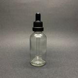 50ML, Şeffaf Cam Şişe, 24 Adet, Cam Damlalıklı, Ecza Şişesi, Propolis Şişesi, Siyah Kapak Siyah Emzik