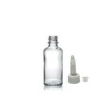 50Ml Şeffaf Cam Şişe Getamisin Kapak, 24 Adet, Plastik Üstten Damlalıklı Şişe, Damlatmalı Şişe, Daml