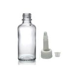 50ml şeffaf cam şişe getamisin kapak, 24 adet, plastik üstten damlalıklı şişe, damlatmalı şişe, damlatıcı şişe