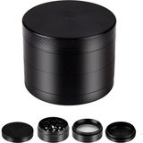 50MM Siyah Grinder Premium 4 Katmanlı Çinko Alaşım Manuel Kahve Baharat Öğütücü Parçalayıcı