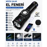 50W 5000 Lümen Bluetooth Hoparlörlü Şarjlı El Feneri – 5400 Mah Powerbank, 1 Km Menzil, Kamp Feneri