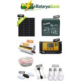 50W Solar Set 12V 24AH Jel Akü Tv Telefon Şarj Kamp Bağ Evi Karavan Güneş Paneli