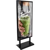 50X140 Ayaklı Pano Elegante Siyah Çift Taraflı Reklam&poster Panosu