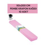 50X200 cm Pembe Krapon Kağıdı 10 Adet