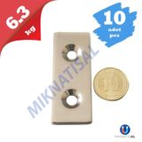 50X20X3Mm 10X5Mm 2 Havşalı Güçlü Neodyum Mıknatıs 10 Adet