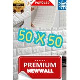 50X50 cm 0,27 M² Silinebilir Kendinden Yapışkanlı Duvar Kağıdı Esnek Köpük Panel 3D Tuğla Desen - 50 x 50 cm